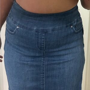 Blue denim jeans skirt Women XS s.c & co. tummy control skirt with inner skorts